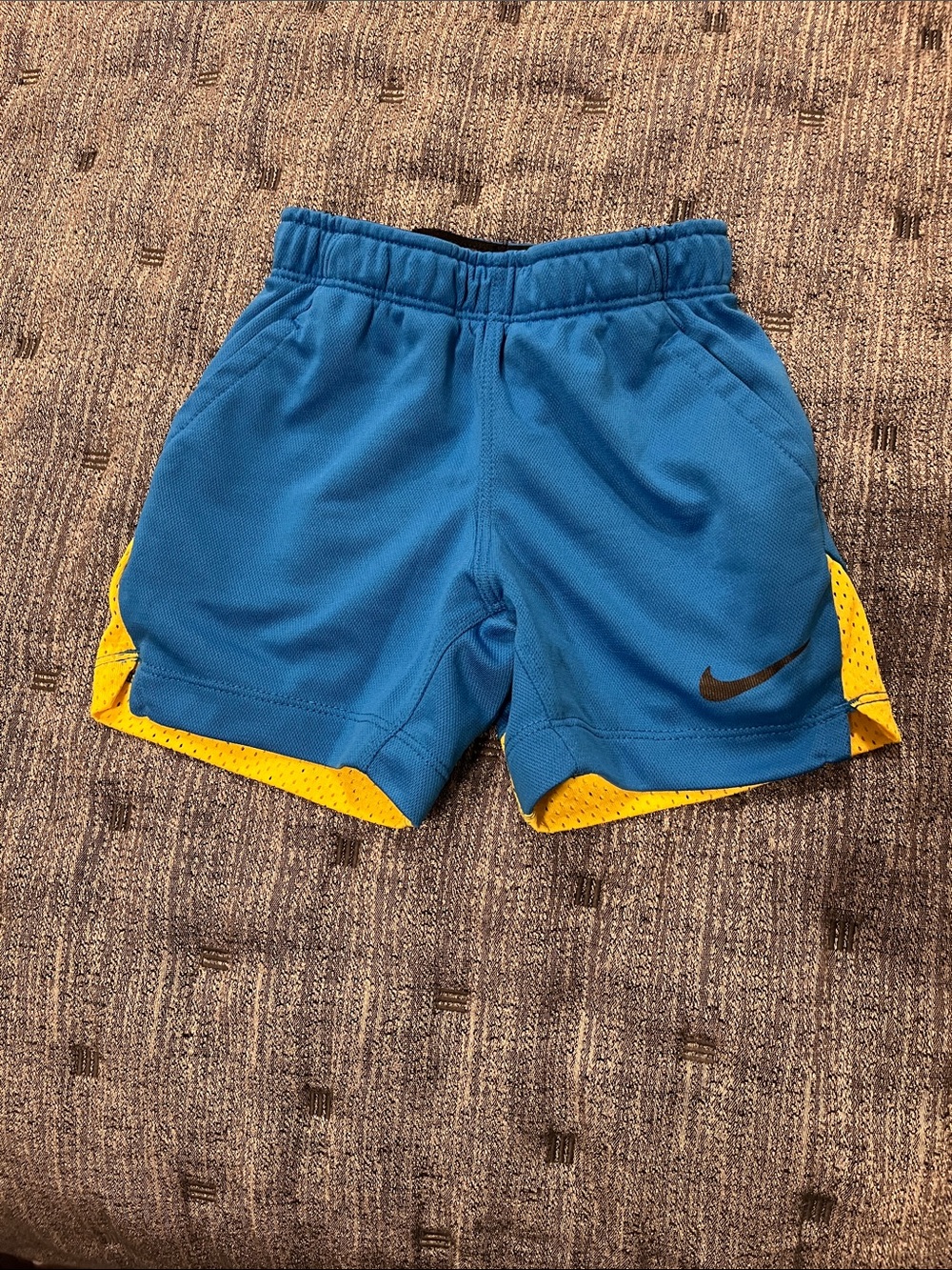 Nike Kids Blue with Yellow Trim Athletic Shorts